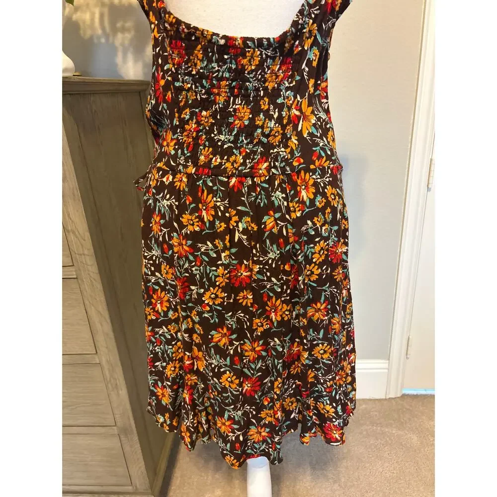 band of the free | (NWT) Brown Floral Wrap Dress | Lg - Picture 14 of 15